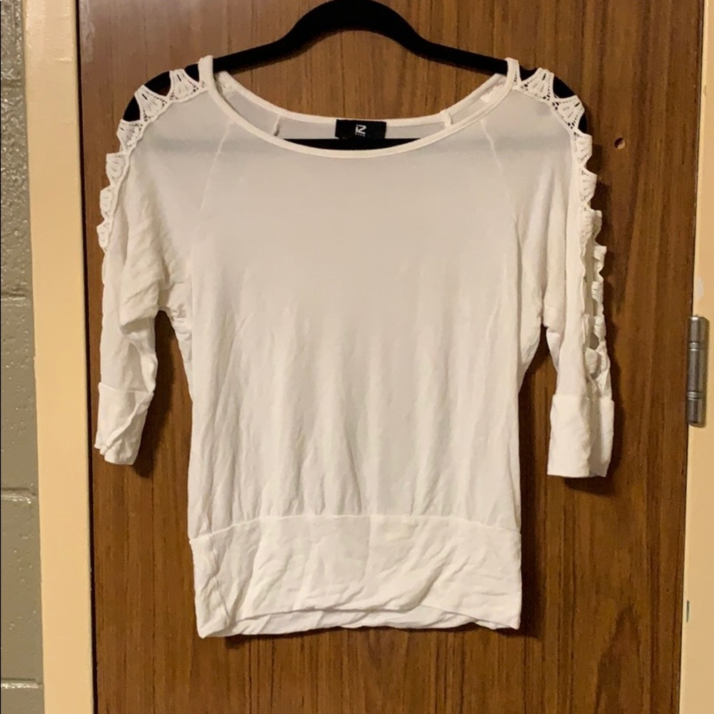 White Skinny Laced Shirt